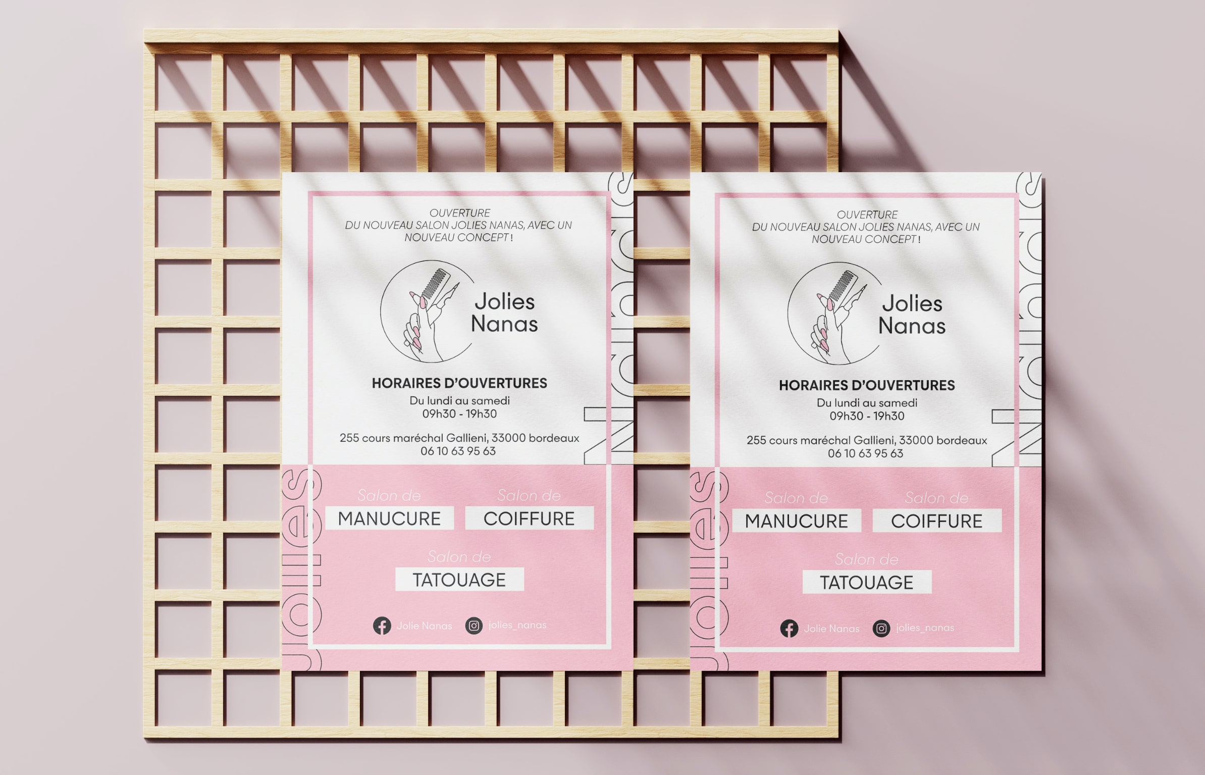Identité Visuelle Jolies Nanas flyer ouverture