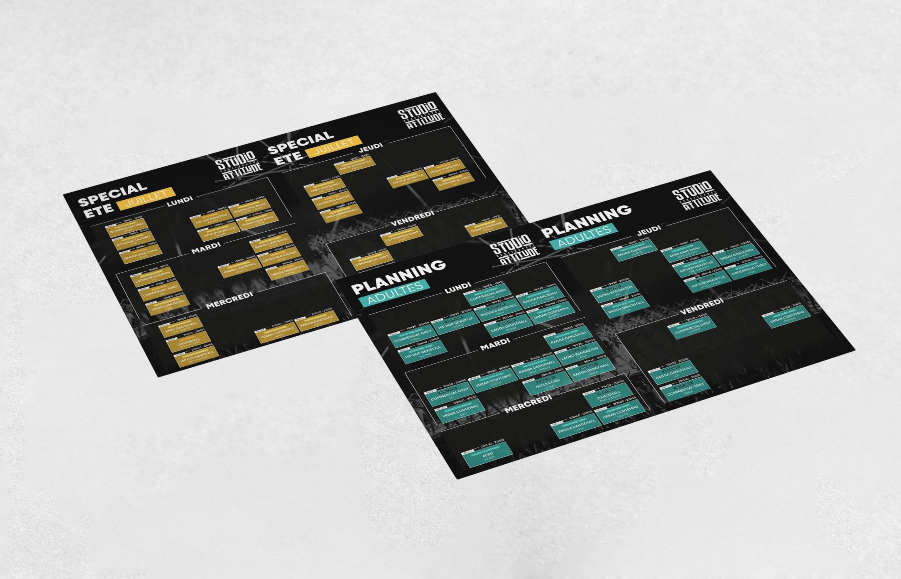 studio attitude Affiche planning ete et adultes studio attitude Affiche arena