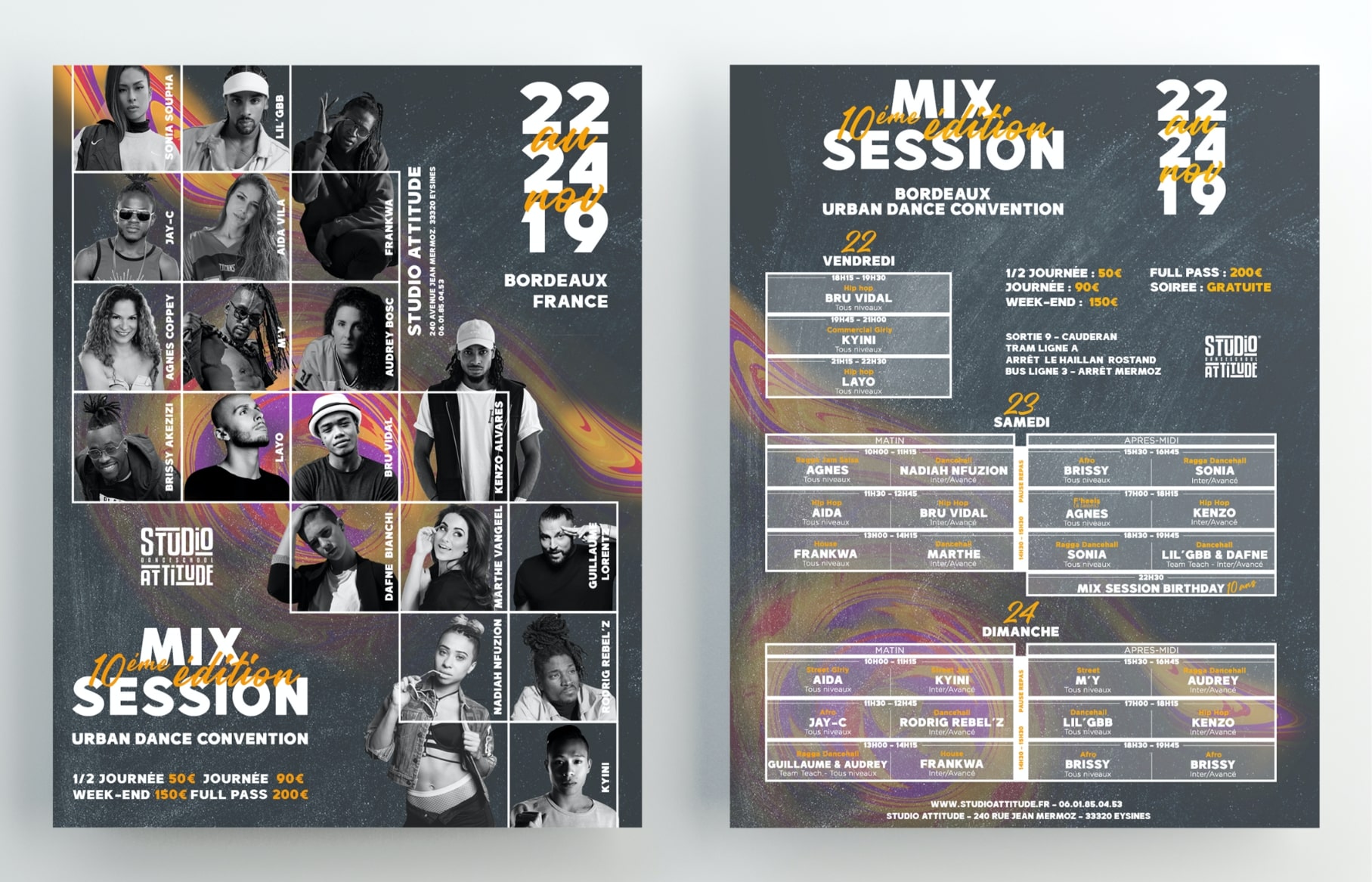 Identité Visuelle Mix Session affiche planning