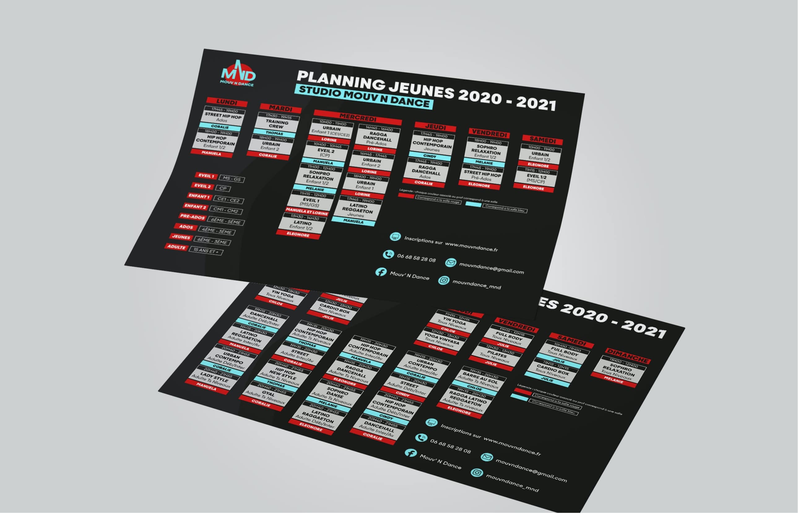 Identité Visuelle Mouv N Dance affiche planning
