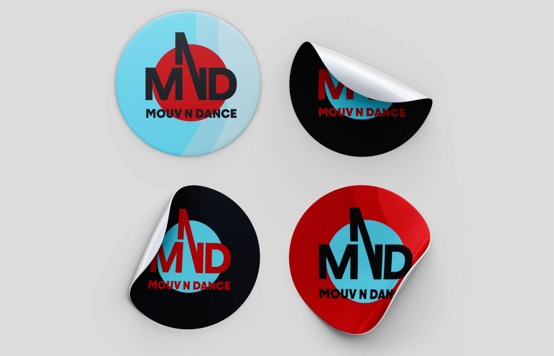 Identité Visuelle Mouv N Dance creation logo declinaison couleur