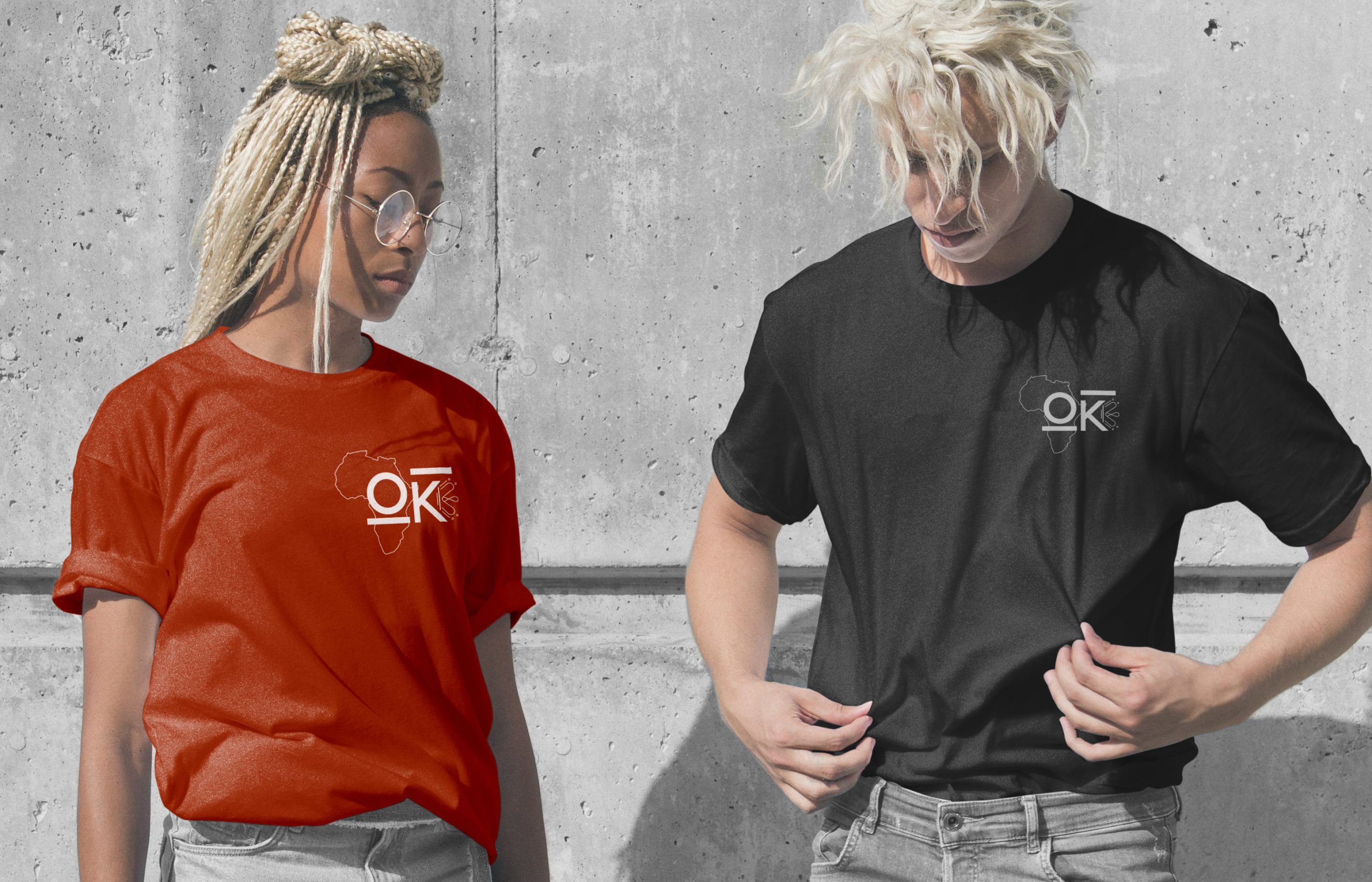 Identité Visuelle O.K creation logo mise en situation tshirt