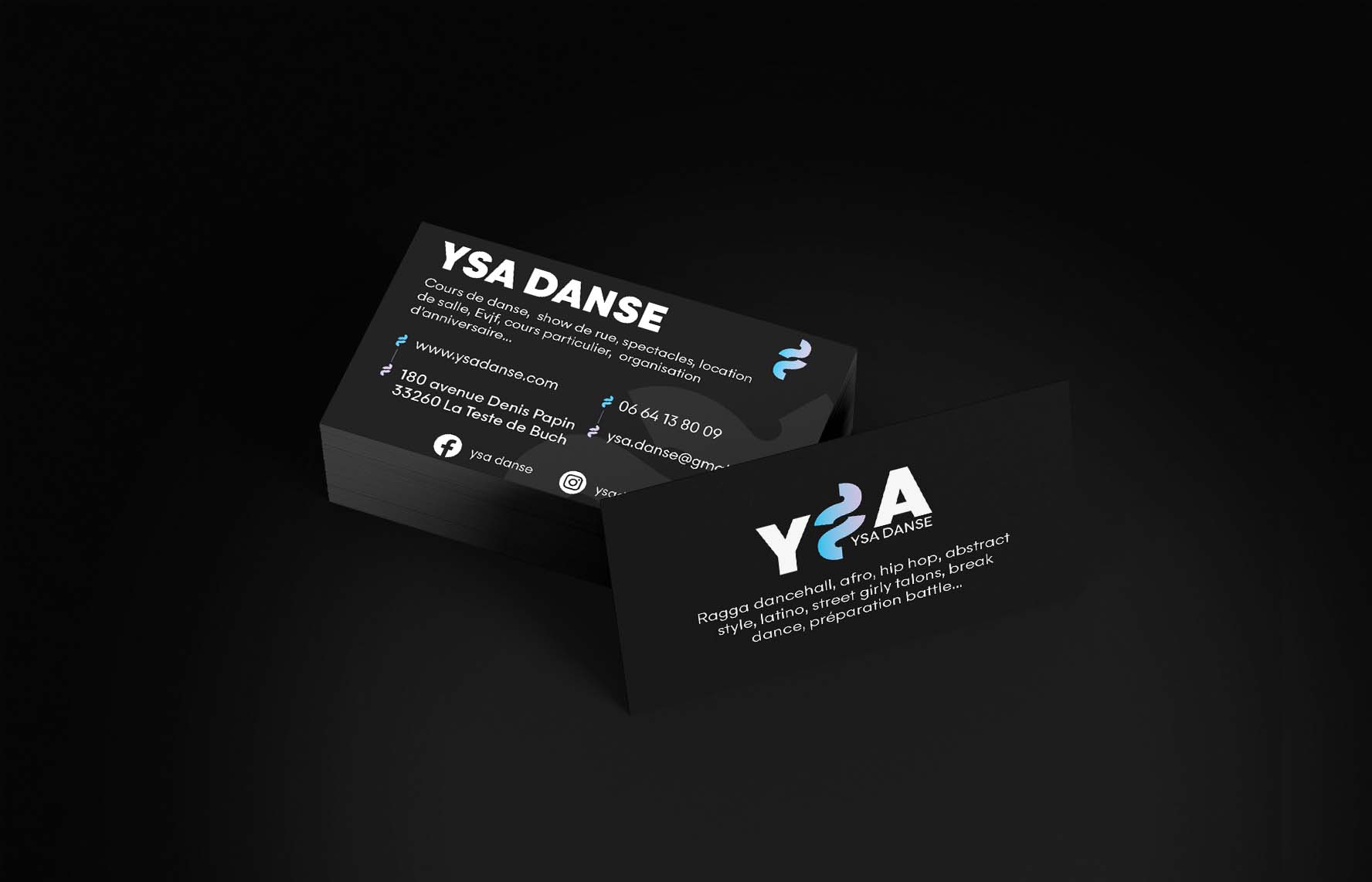 Identité Visuelle Ysa Danse carte de visite