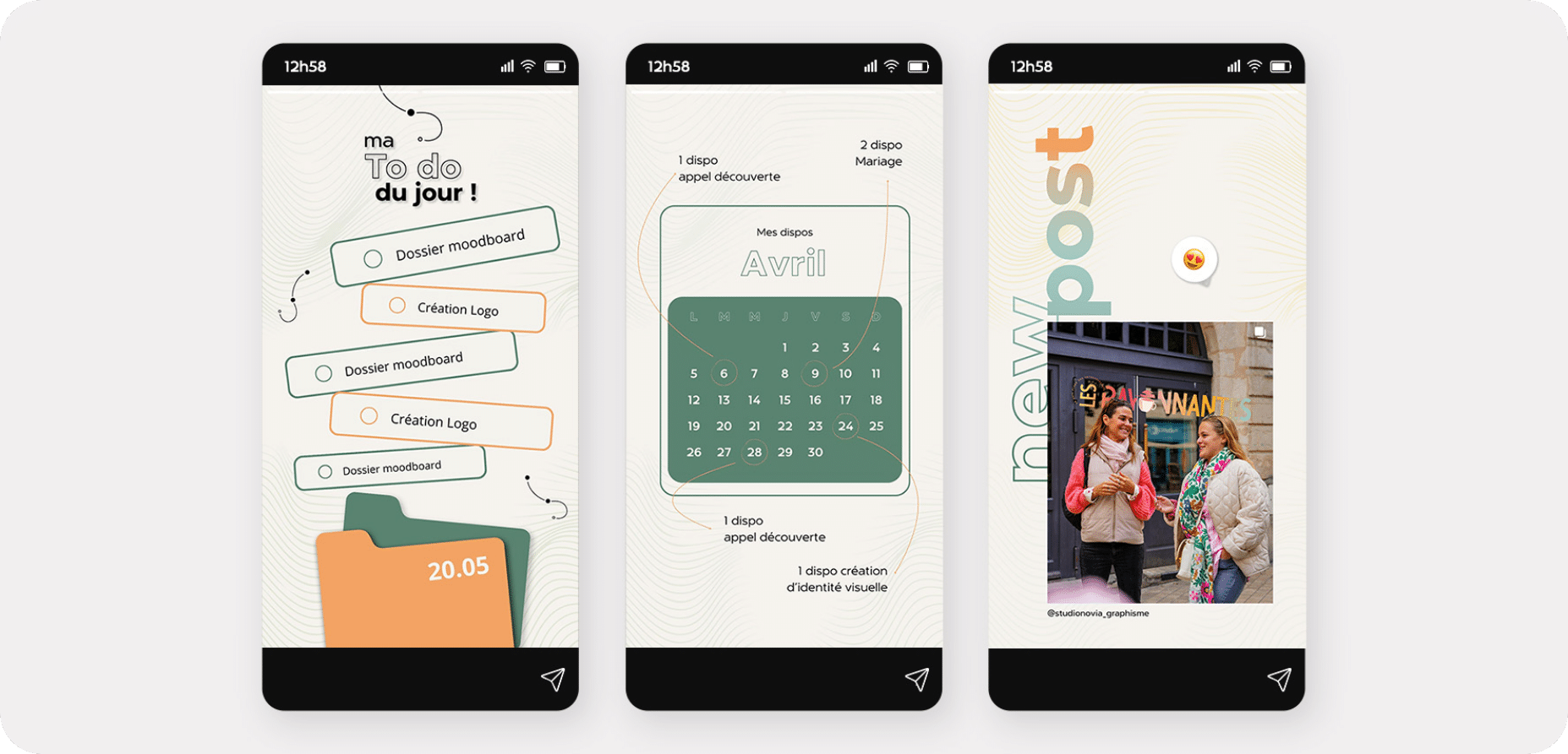 pack insta'crea communication instagram template